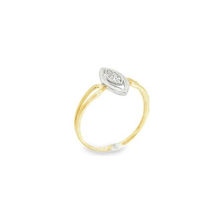 Bague en or blanc, or jaune et diamants