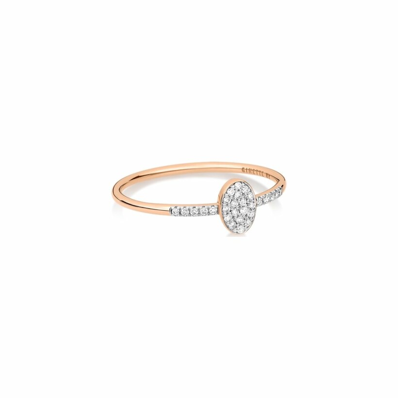 GINETTE NY ELLIPSES & SEQUINS ring, rose gold and diamonds