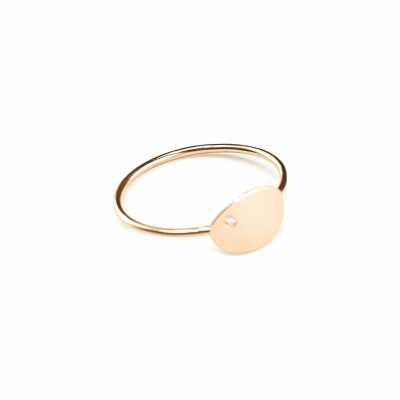 Bague Ginette NY ELLIPSES & SEQUINS en or rose et diamant