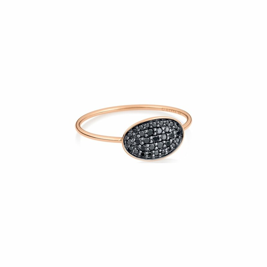 GINETTE NY DIAMONDS SEQUINS ring, rose gold and black diamonds