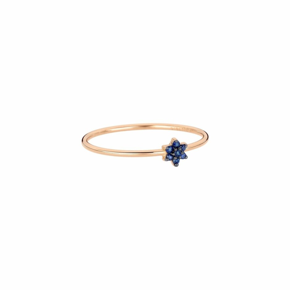 Bague Ginette NY MINI STAR en or rose et saphirs