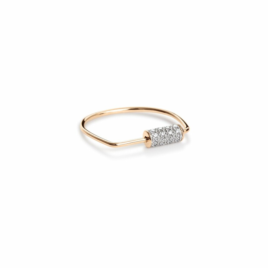 GINETTE NY DIAMOND STRAW ring, rose gold and diamonds