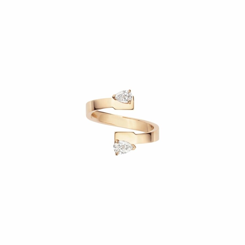 Repossi Serti sur vide ring, rose gold and white diamonds