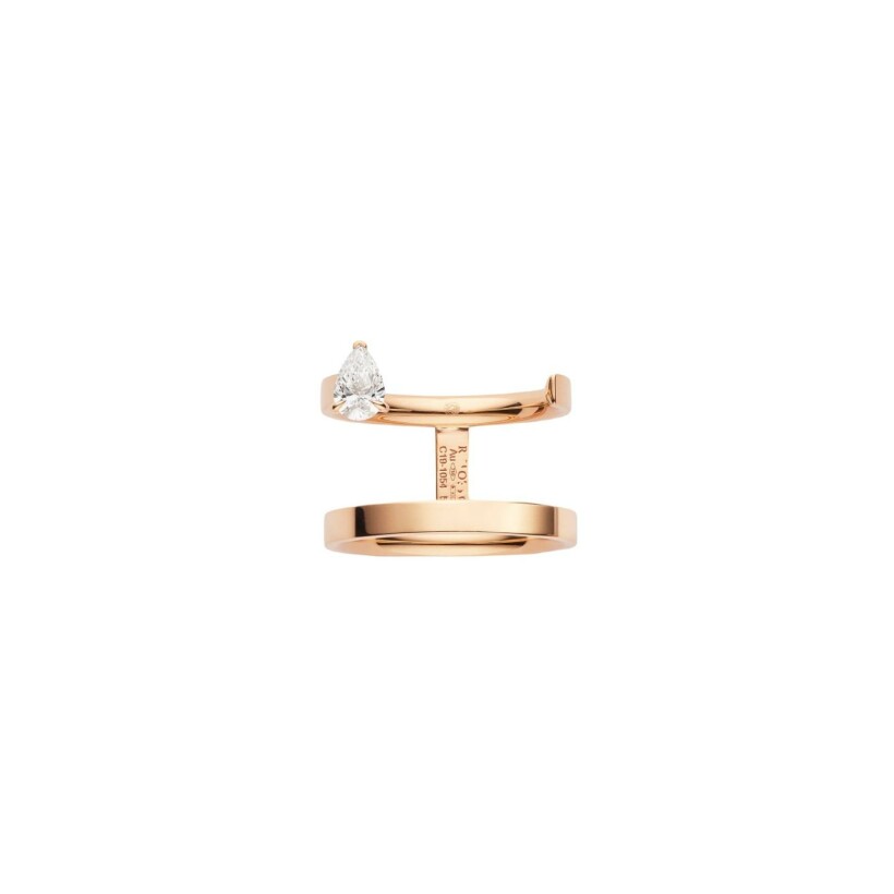 Repossi ring set in empty, rose gold and 1 0.30ct pear diamond