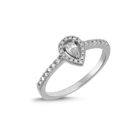 Bague Isabelle Barrier Entourage en or blanc et diamant de 0.37ct, taille 54