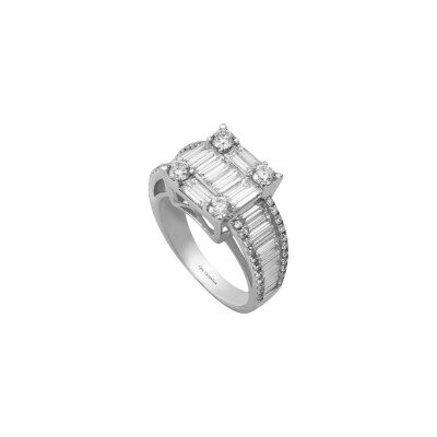 Bague en or blanc et diamants de 2.30cts