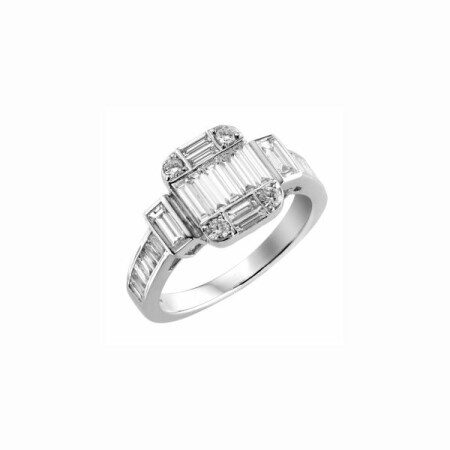 Bague en or blanc et diamants de 1.3ct