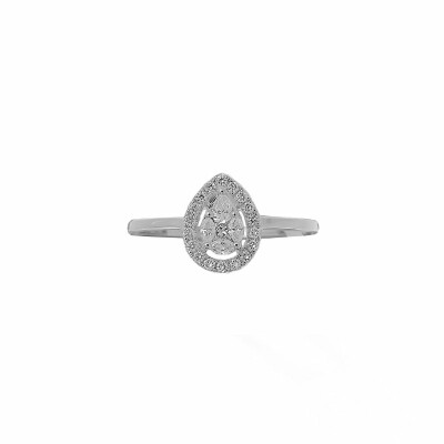 Bague Poire en or blanc et diamants de 0.34ct