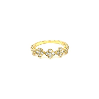 Bague Trèfles en or jaune et diamant