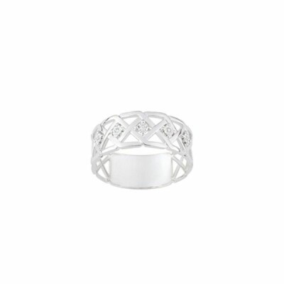 Bague en or blanc et diamants