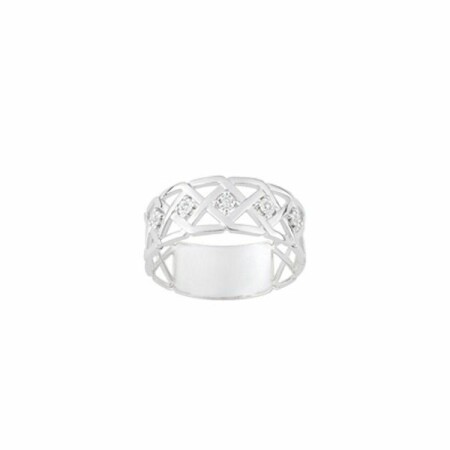 Bague en or blanc et diamants