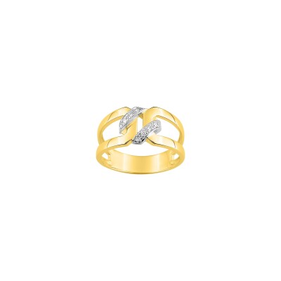 Bague en or jaune et diamant 0.10ct