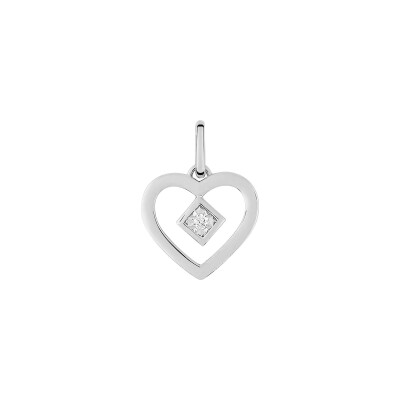 Pendentif en or blanc et diamant 0.015ct