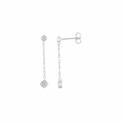 Boucles d'oreilles en or blanc et diamants