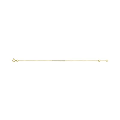Bracelet en or jaune, or blanc et diamant 0.06ct 