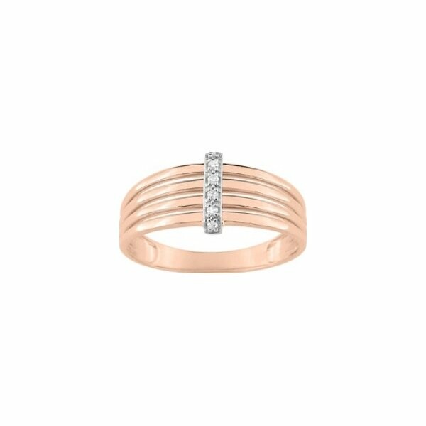 Bague en or rose, or blanc et diamants