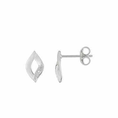 Boucles d'oreilles en or blanc et diamants de 0.008ct