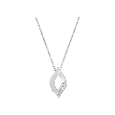 Pendentif en or blanc et diamant 0.01ct