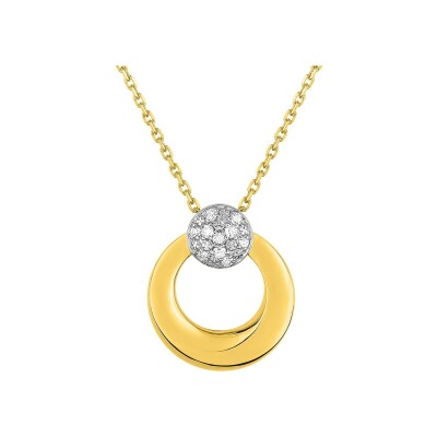Collier en or jaune, or blanc et diamant 0.068ct