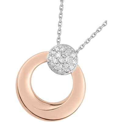 Collier en or rose, or blanc et diamant 0.068ct