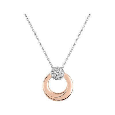 Collier en or rose, or blanc et diamant 0.068ct