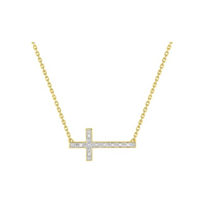 Collier en or jaune et diamant 0.04ct