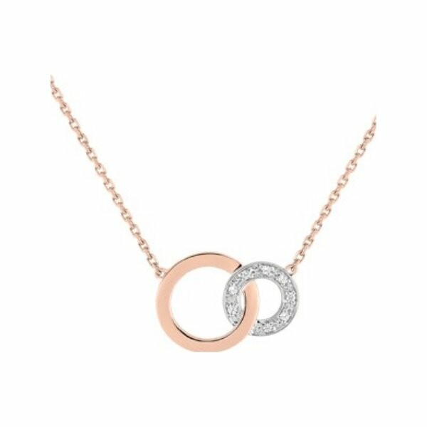 Collier en or rose, or blanc et diamants de 0.032ct