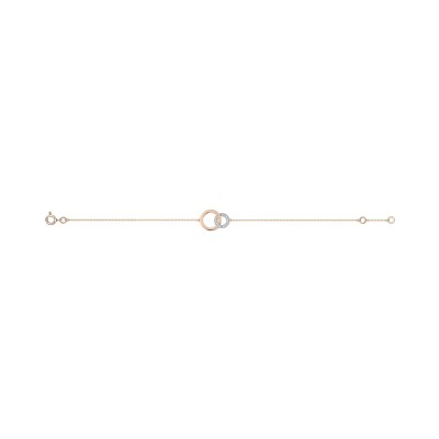 Bracelet en or rose, or blanc et diamant 0.032ct 