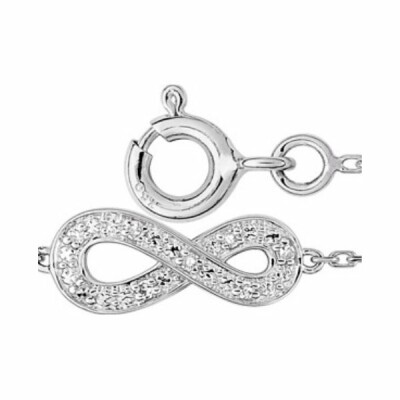 Bracelet infini en or blanc et diamants de 0.024ct