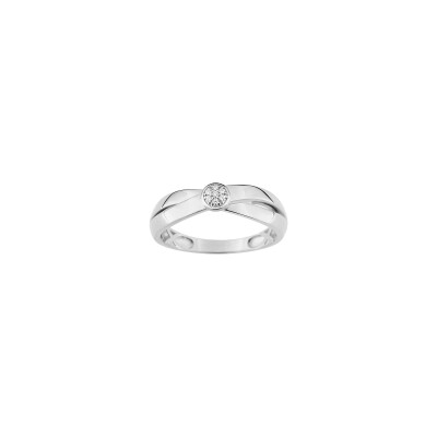 Bague en or blanc et diamant 0.03ct
