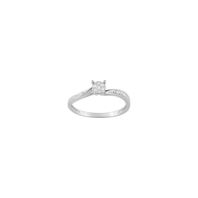 Bague en or blanc et diamant 0.04ct