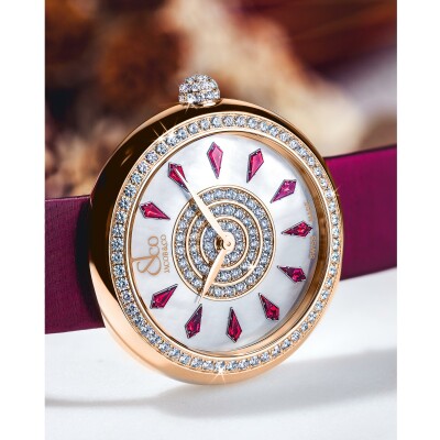 Montre Jacob & Co Brilliant One Row Rubies in Rose Gold 38mm