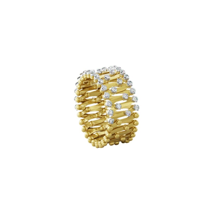 Bague bracelet Serafino Consoli Serafino en or blanc, or jaune et diamants blanc,  taille ajustable