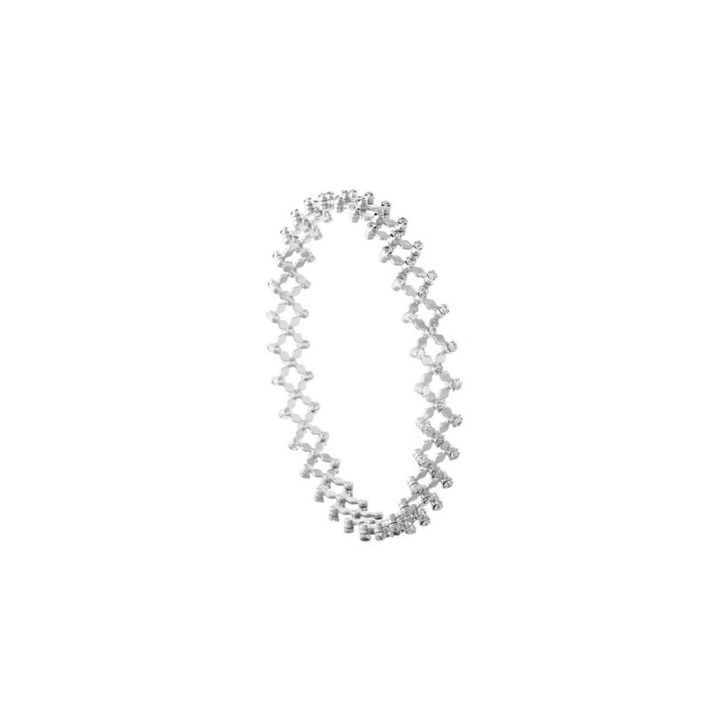 Bague bracelet 5 rangs Serafino Consoli Serafino en or blanc et diamants blanc,  taille ajustable