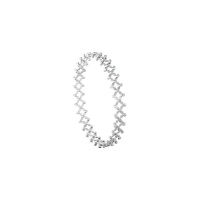 Bague bracelet 5 rangs Serafino Consoli Serafino en or blanc et diamants blanc,  taille ajustable