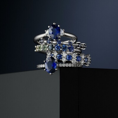 Sapphire and Diamond rings