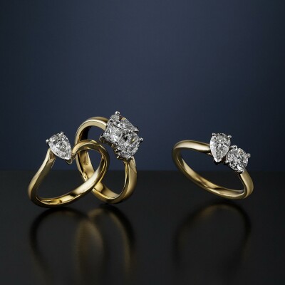 Multi- and pear shape Diamond rings