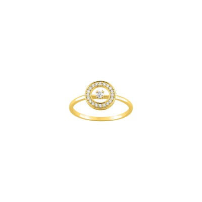 Bague en plaqué or et oxyde de zirconium