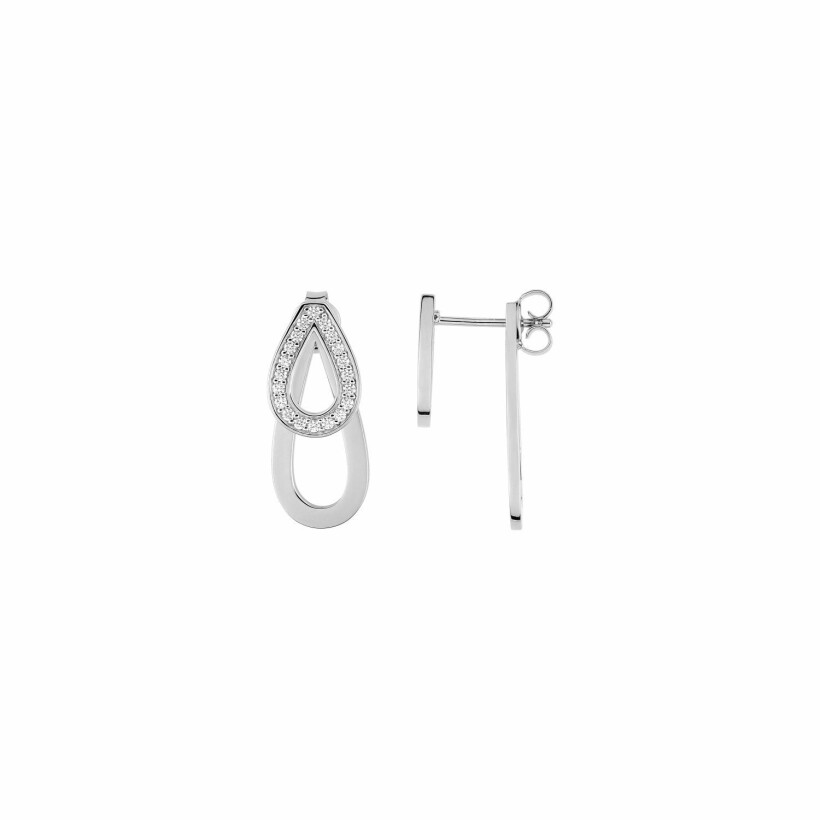 Boucles d'oreilles Silver Island en argent et oxydes de zirconium