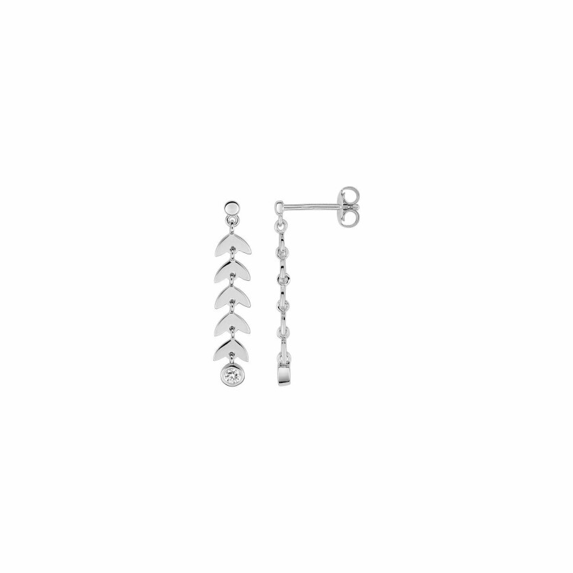 Boucles d'oreilles Silver Island en argent et oxydes de zirconium