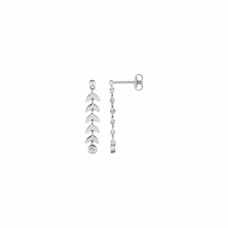 Boucles d'oreilles Silver Island en argent et oxydes de zirconium