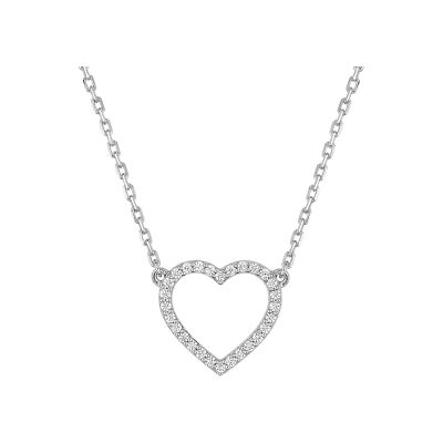 Collier en argent rhodié et oxyde de zirconium