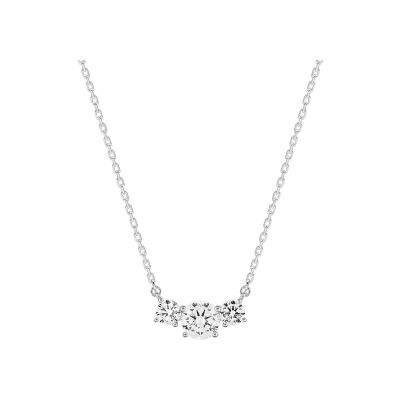 Collier en argent rhodié et oxyde de zirconium
