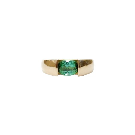 Bague Isabelle Barrier en or rose et tourmaline verte, taille 53