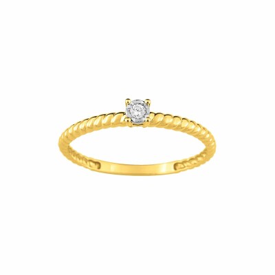 Solitaire en or jaune et diamant de 0.03ct