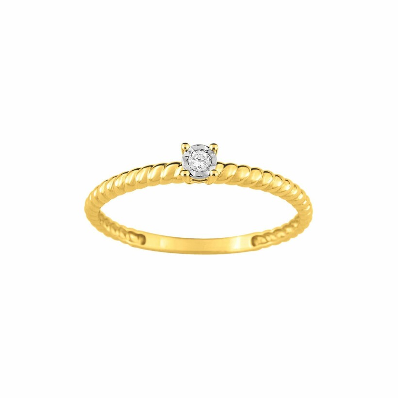 Solitaire en or jaune et diamant de 0.03ct