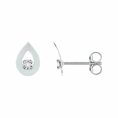 Boucles d'oreilles en or blanc et diamants