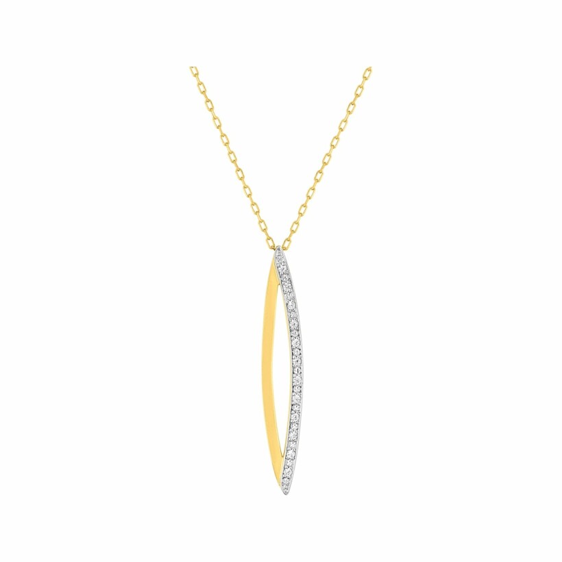 Collier en or jaune, or blanc et oxydes de zirconium, 42cm