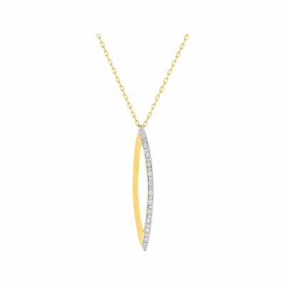 Collier en or jaune, or blanc et oxydes de zirconium, 42cm