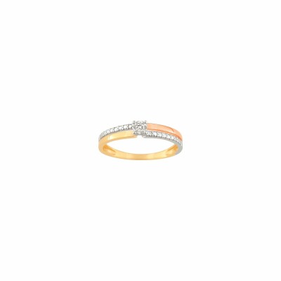 Bague Silver Island en or rose, or jaune, or blanc et diamants